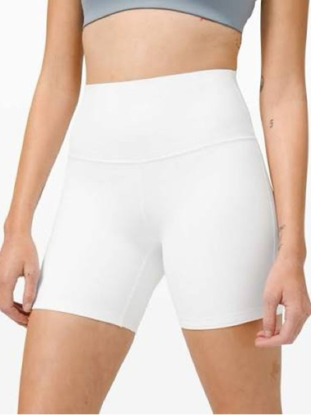 Lululemon White Biker Shorts